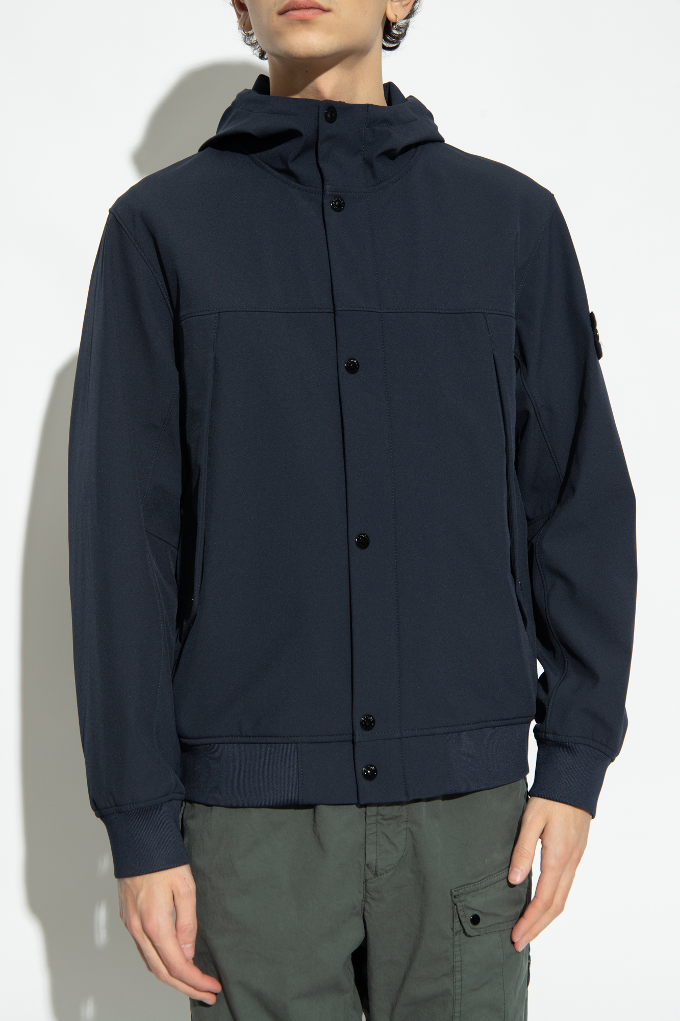 Stone Island - Garment-Dyed Logo-Appliquéd Cotton-Jersey Zip